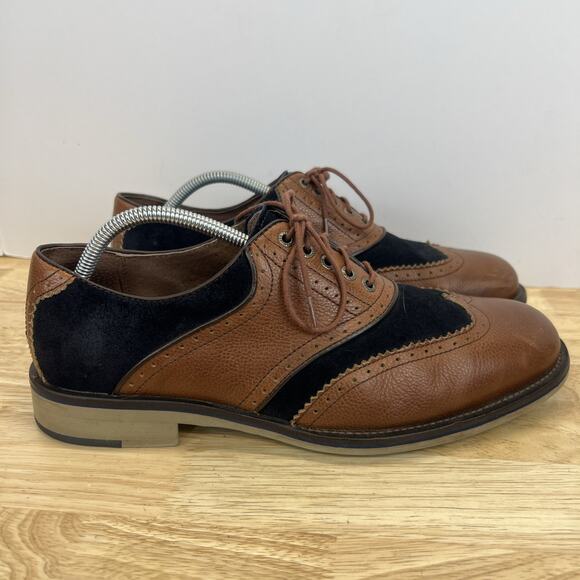 Mens Johnston & Murphy Wingtip Brogue Brown Blue Dress Derby Shoes Size 10.5 M main image 14